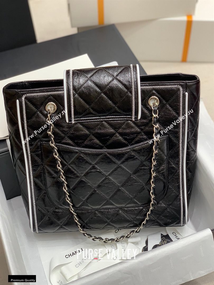 Chanel Quilted Boston Shopping Tote Bag Black 2020 (jiyuan-20112642)