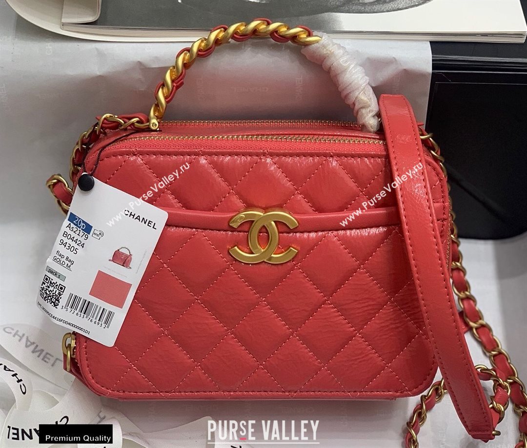 Chanel Get Round Vanity Case Bag AS2179 Red 2020 (jiyuan-20112637)