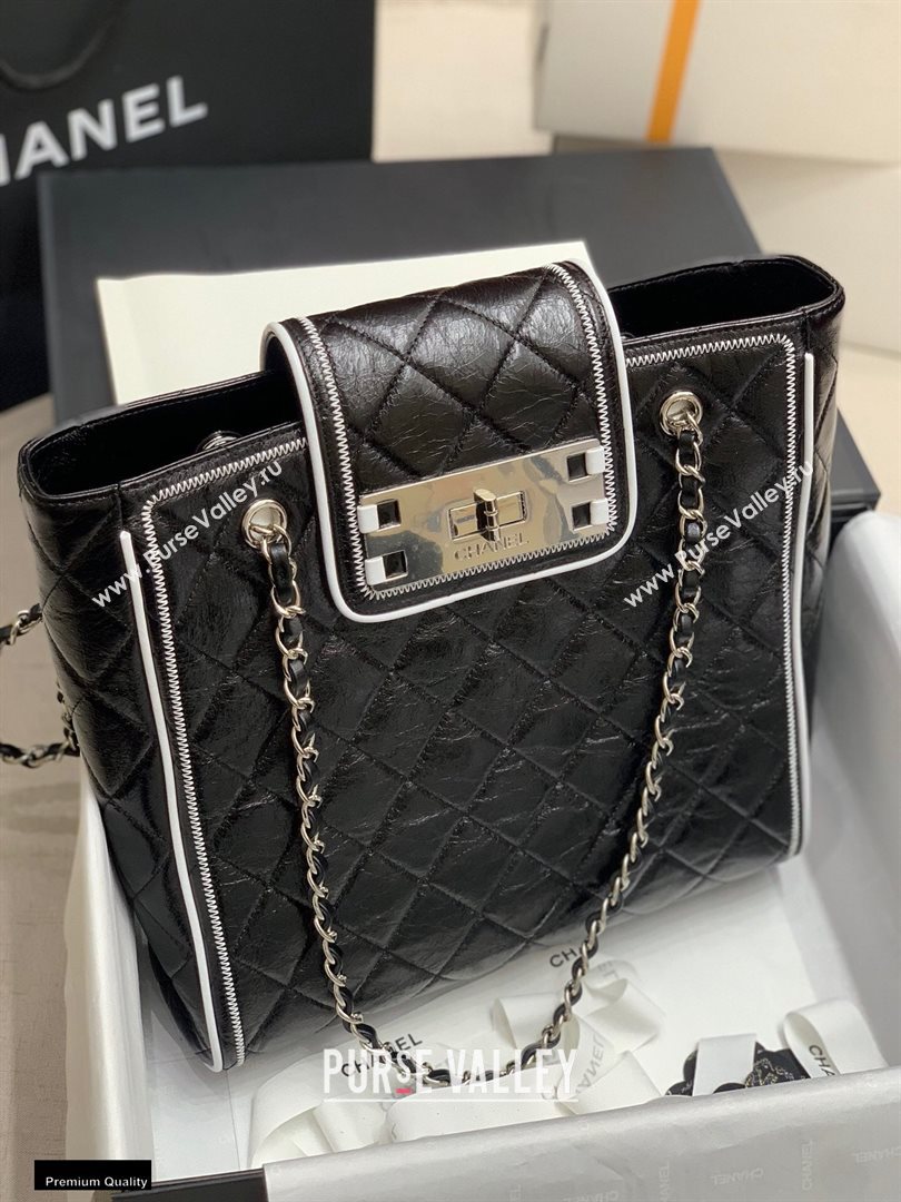 Chanel Quilted Boston Shopping Tote Bag Black 2020 (jiyuan-20112642)