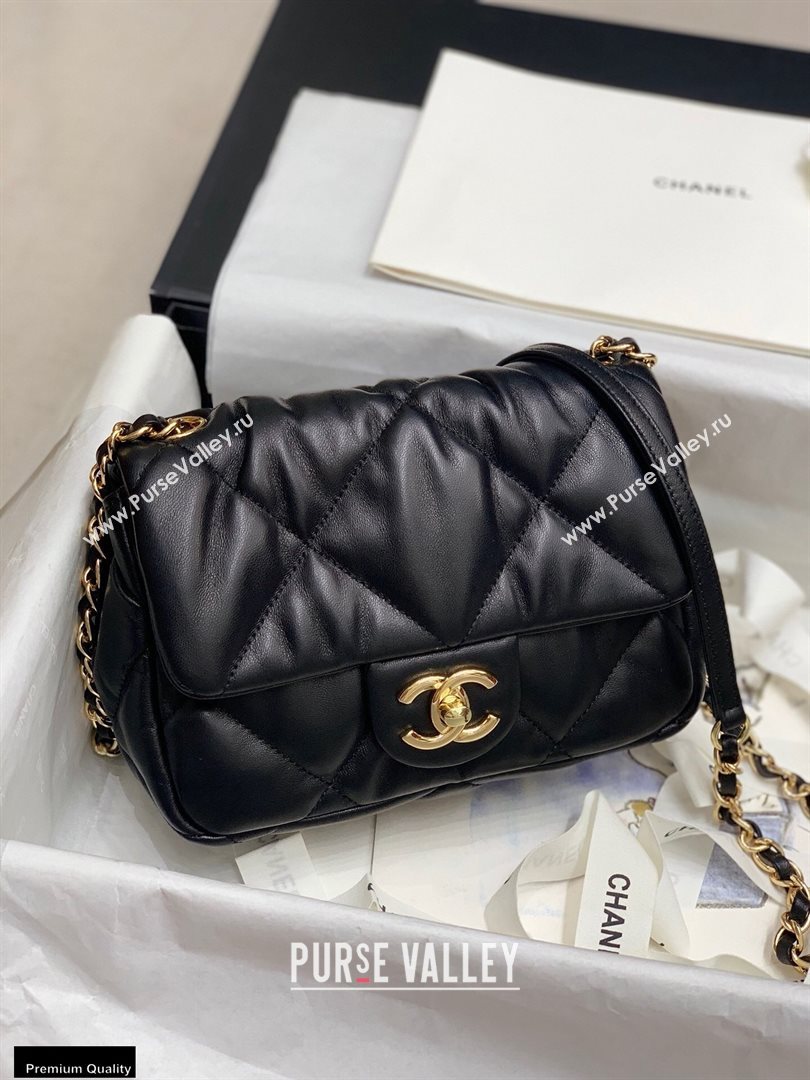 Chanel Wrinkled Calfskin Small Flap Bag AS2232 Black 2020 (jiyuan-20112625)
