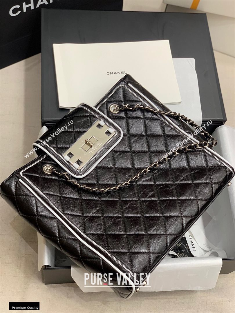 Chanel Quilted Boston Shopping Tote Bag Black 2020 (jiyuan-20112642)