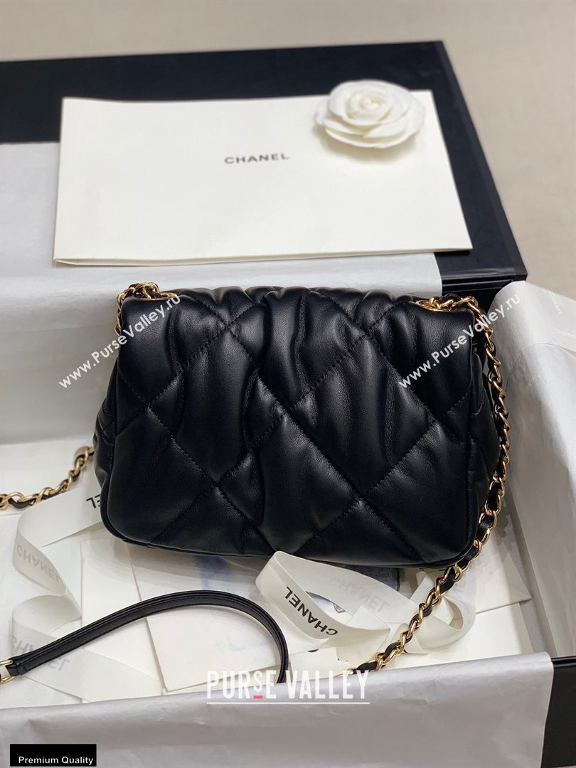 Chanel Wrinkled Calfskin Small Flap Bag AS2232 Black 2020 (jiyuan-20112625)