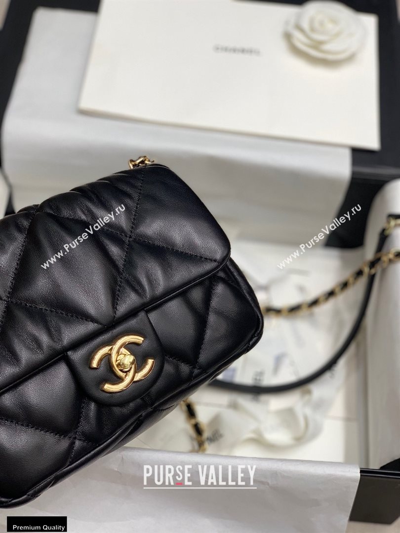 Chanel Wrinkled Calfskin Small Flap Bag AS2232 Black 2020 (jiyuan-20112625)