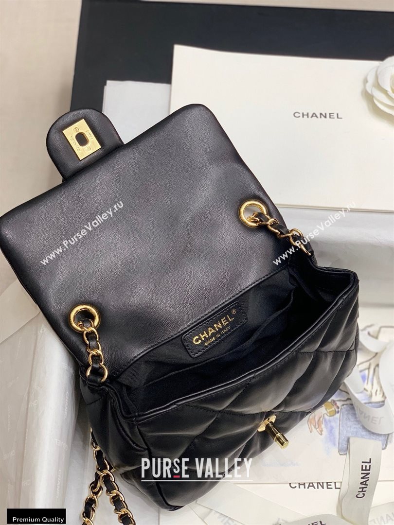 Chanel Wrinkled Calfskin Small Flap Bag AS2232 Black 2020 (jiyuan-20112625)