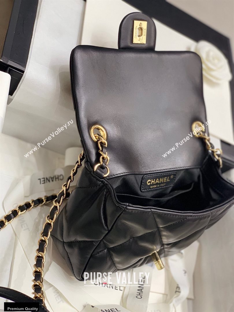 Chanel Wrinkled Calfskin Small Flap Bag AS2232 Black 2020 (jiyuan-20112625)