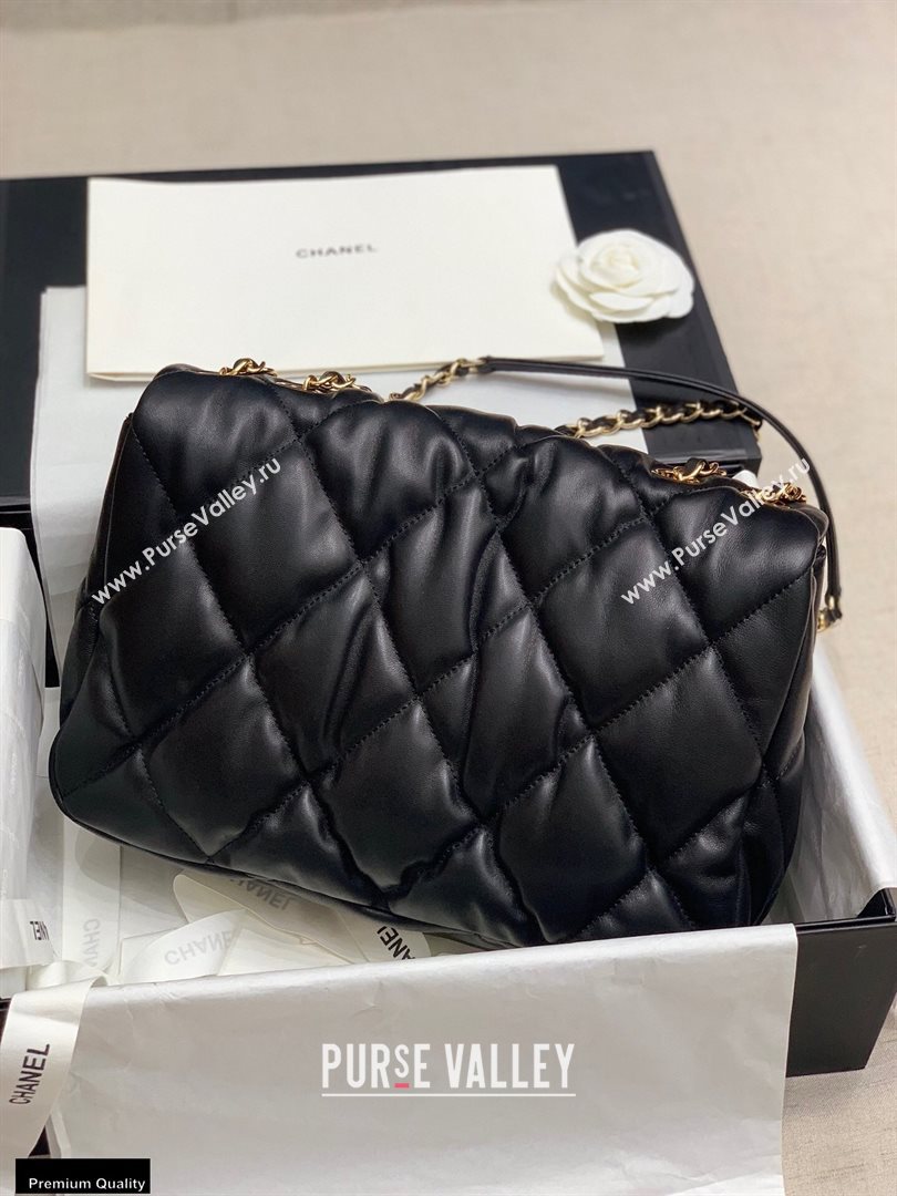 Chanel Wrinkled Calfskin Large Flap Bag AS2234 Black 2020 (jiyuan-20112622)