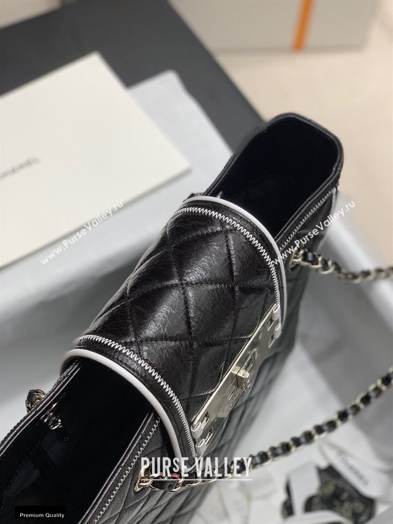 Chanel Quilted Boston Shopping Tote Bag Black 2020 (jiyuan-20112642)