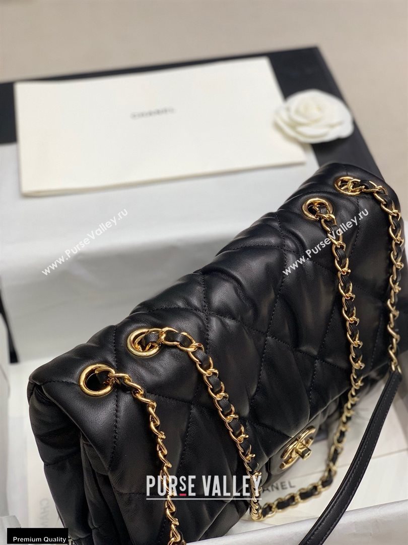 Chanel Wrinkled Calfskin Large Flap Bag AS2234 Black 2020 (jiyuan-20112622)