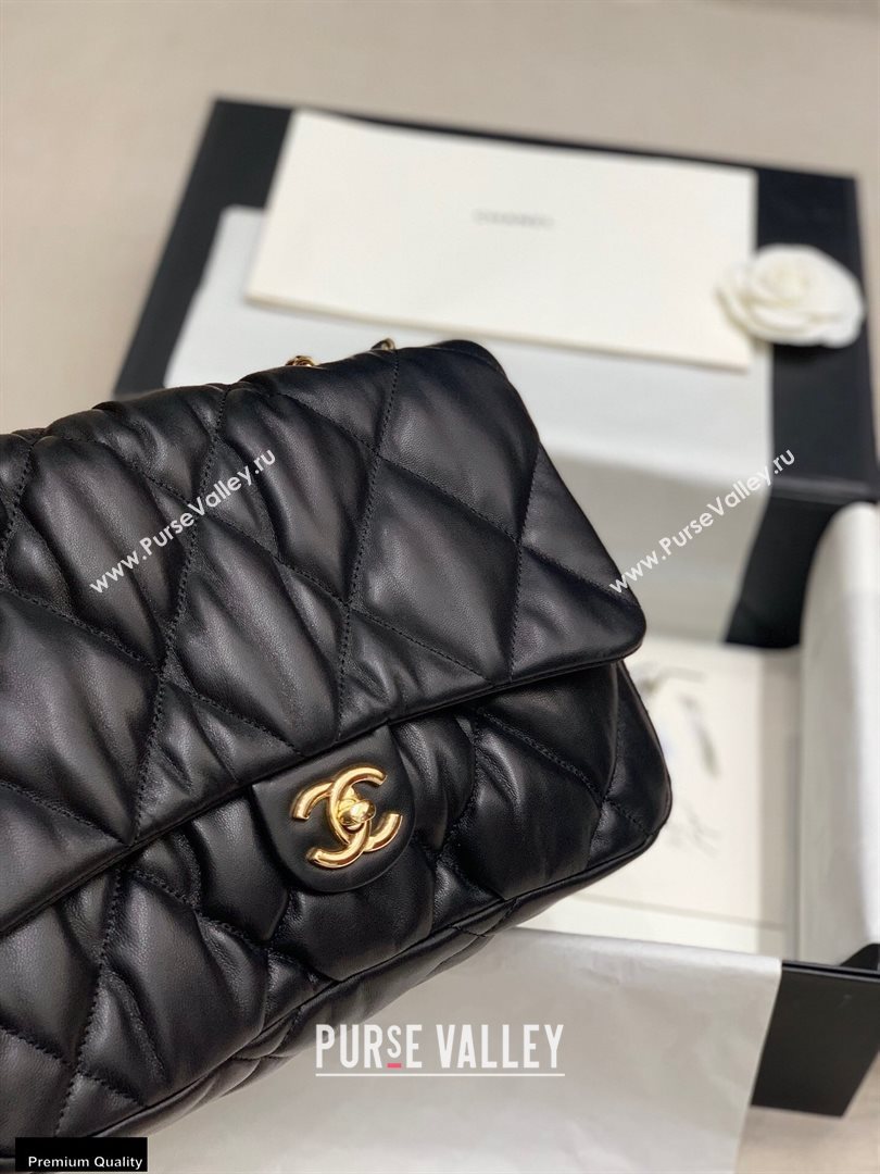 Chanel Wrinkled Calfskin Large Flap Bag AS2234 Black 2020 (jiyuan-20112622)