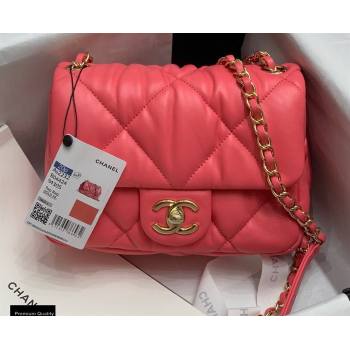 Chanel Wrinkled Calfskin Small Flap Bag AS2232 Dark Pink 2020 (jiyuan-20112626)