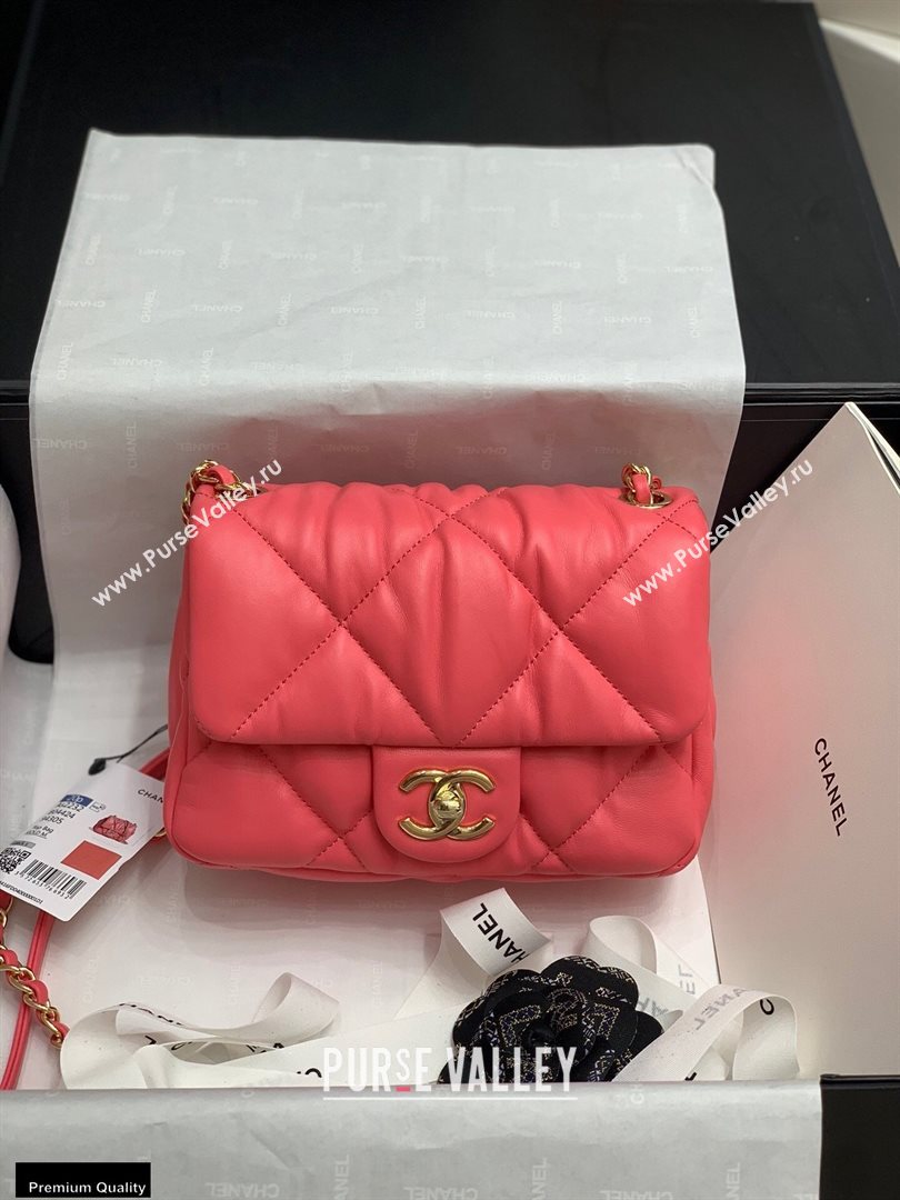 Chanel Wrinkled Calfskin Small Flap Bag AS2232 Dark Pink 2020 (jiyuan-20112626)