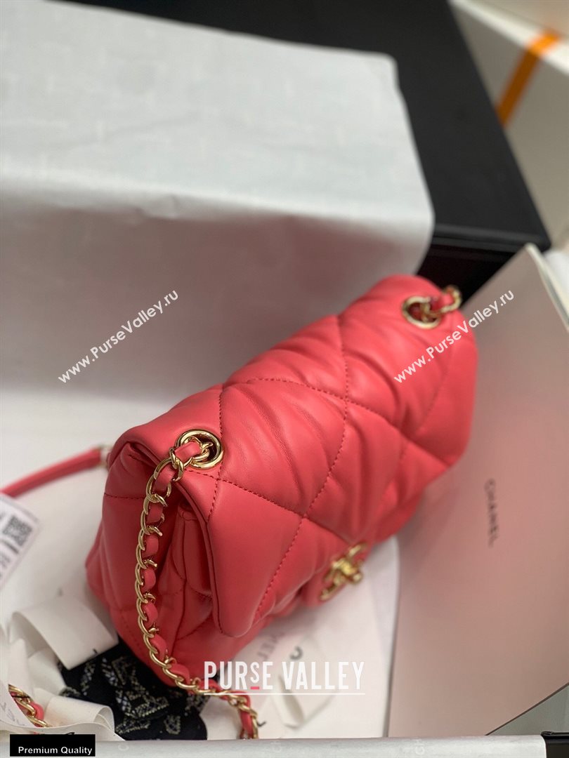 Chanel Wrinkled Calfskin Small Flap Bag AS2232 Dark Pink 2020 (jiyuan-20112626)