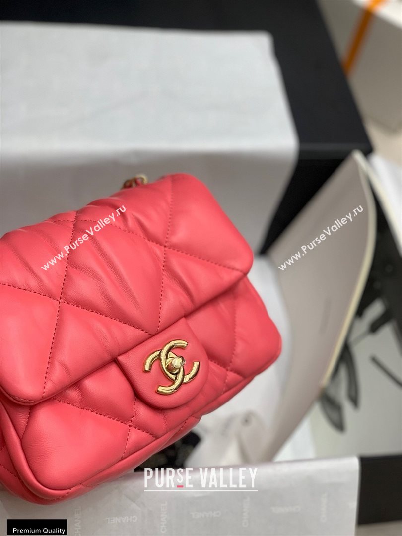 Chanel Wrinkled Calfskin Small Flap Bag AS2232 Dark Pink 2020 (jiyuan-20112626)