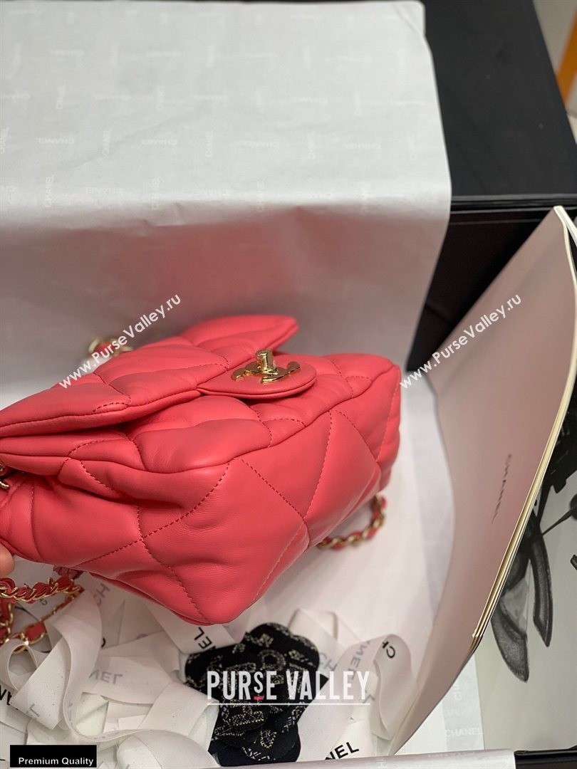 Chanel Wrinkled Calfskin Small Flap Bag AS2232 Dark Pink 2020 (jiyuan-20112626)