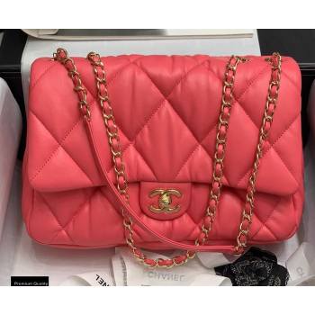 Chanel Wrinkled Calfskin Large Flap Bag AS2234 Dark Pink 2020 (jiyuan-20112623)