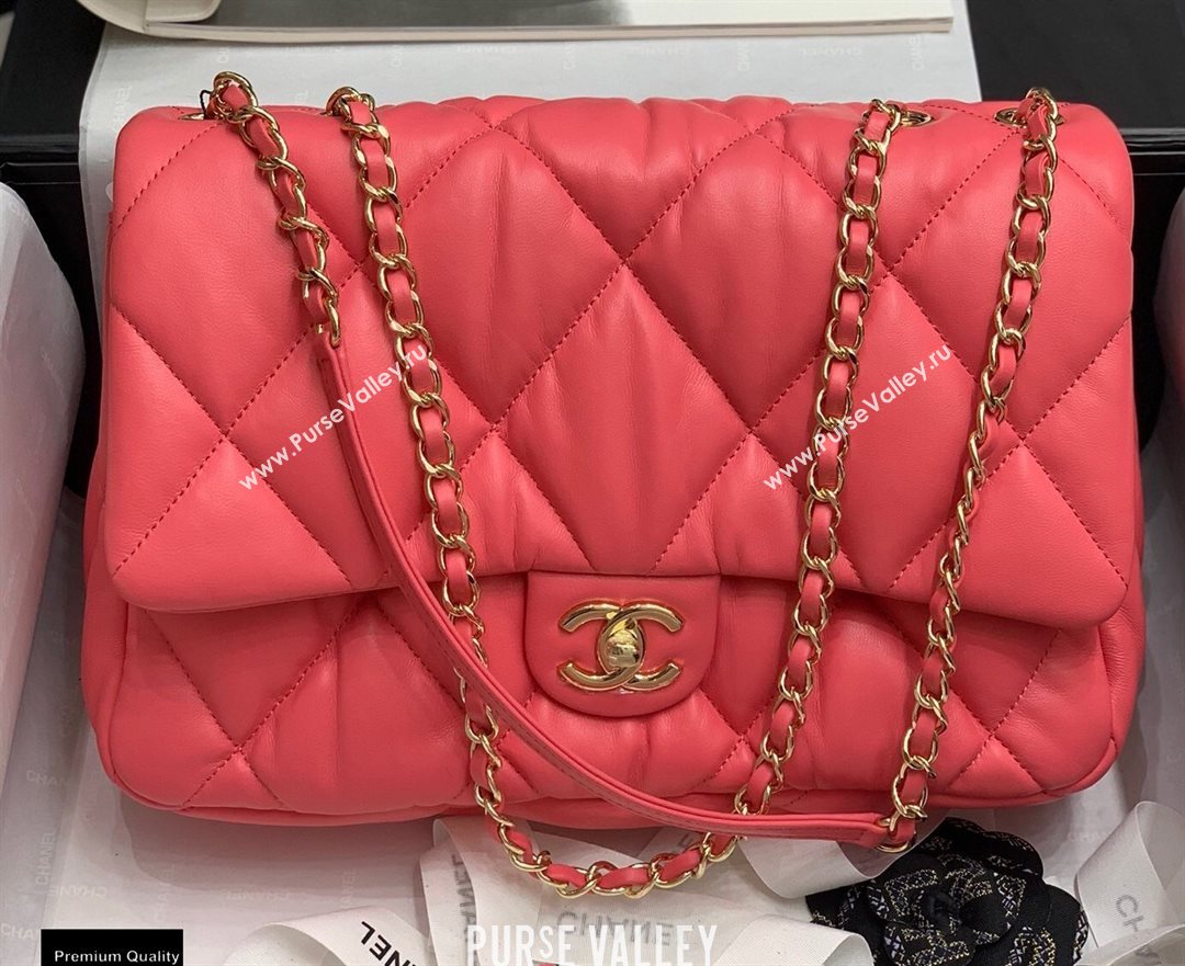 Chanel Wrinkled Calfskin Large Flap Bag AS2234 Dark Pink 2020 (jiyuan-20112623)