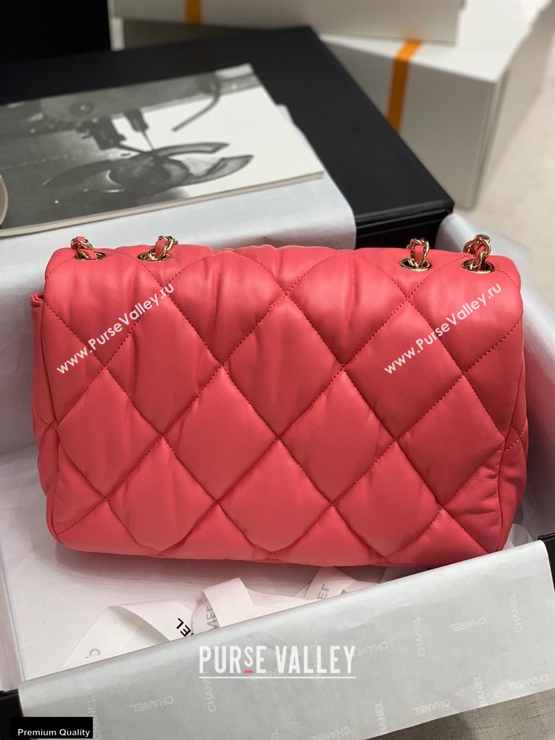 Chanel Wrinkled Calfskin Large Flap Bag AS2234 Dark Pink 2020 (jiyuan-20112623)