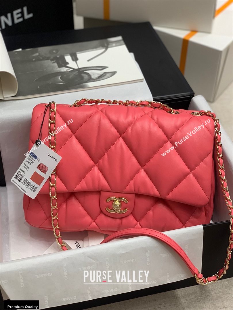 Chanel Wrinkled Calfskin Large Flap Bag AS2234 Dark Pink 2020 (jiyuan-20112623)