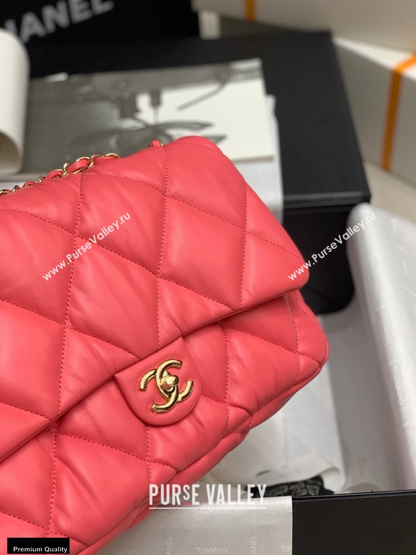 Chanel Wrinkled Calfskin Large Flap Bag AS2234 Dark Pink 2020 (jiyuan-20112623)