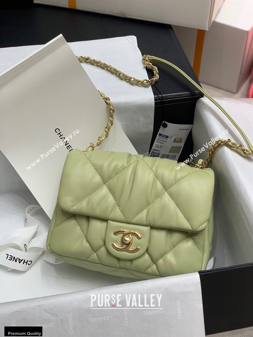 Chanel Wrinkled Calfskin Small Flap Bag AS2232 Green 2020 (jiyuan-20112627)