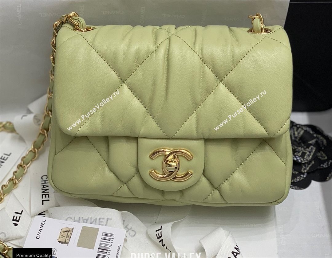 Chanel Wrinkled Calfskin Small Flap Bag AS2232 Green 2020 (jiyuan-20112627)