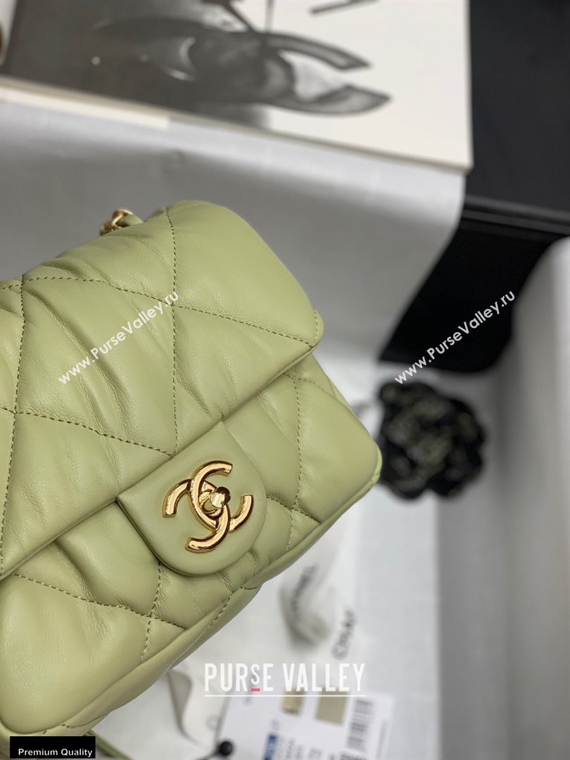 Chanel Wrinkled Calfskin Small Flap Bag AS2232 Green 2020 (jiyuan-20112627)