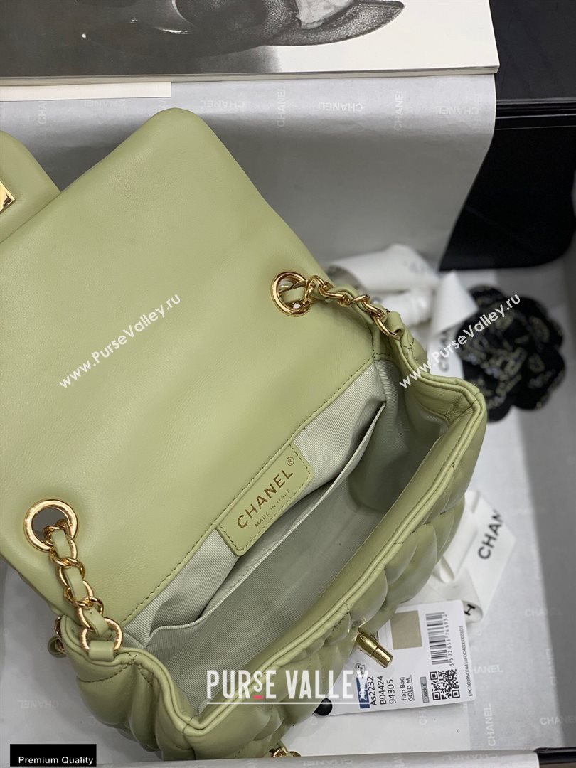 Chanel Wrinkled Calfskin Small Flap Bag AS2232 Green 2020 (jiyuan-20112627)