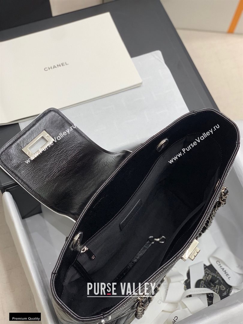 Chanel Quilted Boston Shopping Tote Bag Black 2020 (jiyuan-20112642)