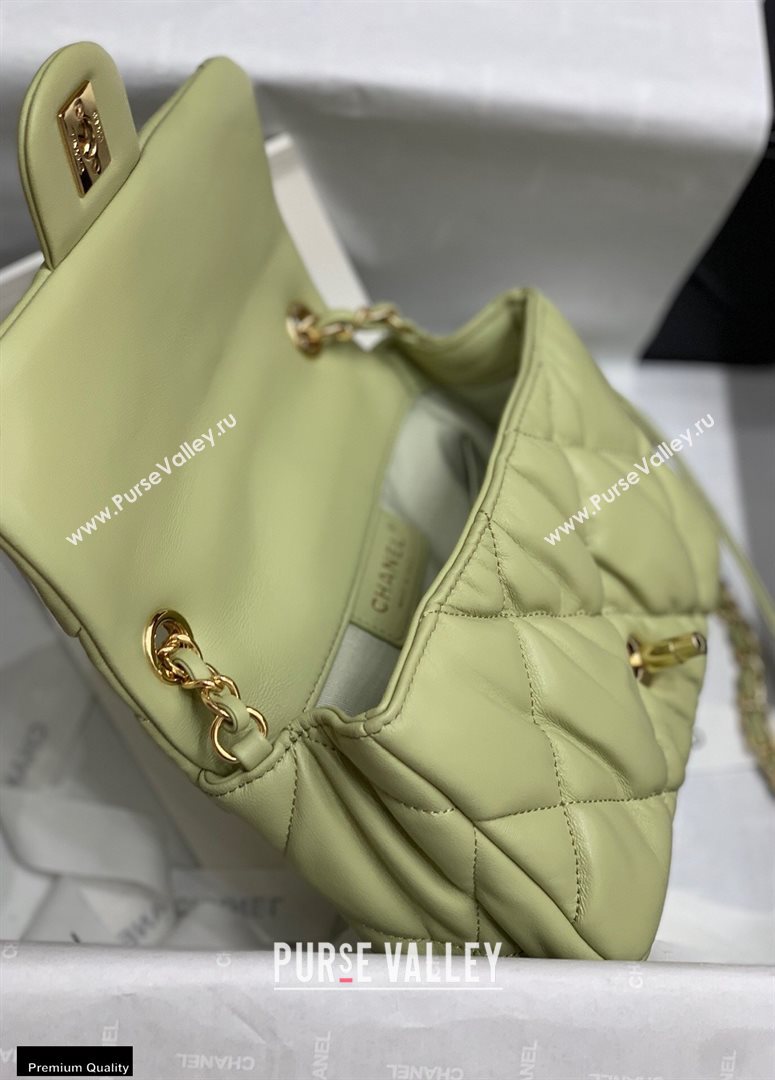 Chanel Wrinkled Calfskin Small Flap Bag AS2232 Green 2020 (jiyuan-20112627)