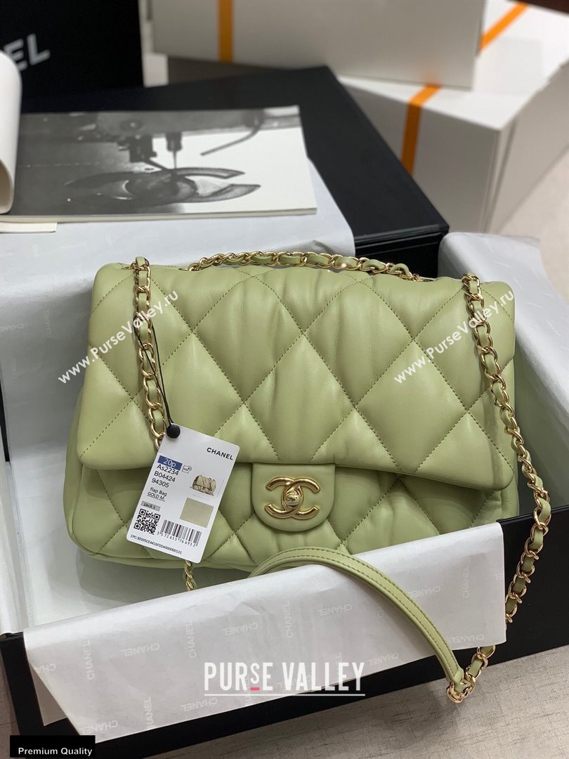 Chanel Wrinkled Calfskin Large Flap Bag AS2234 Green 2020 (jiyuan-20112624)