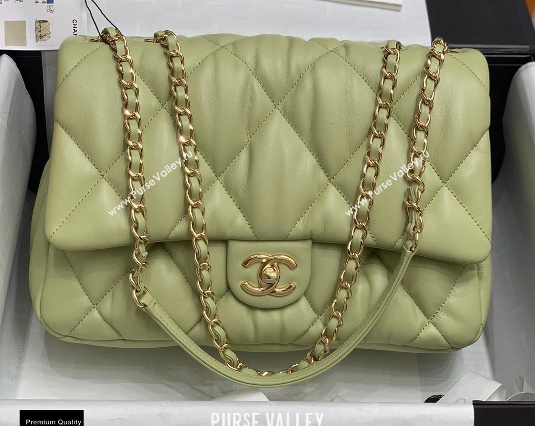 Chanel Wrinkled Calfskin Large Flap Bag AS2234 Green 2020 (jiyuan-20112624)