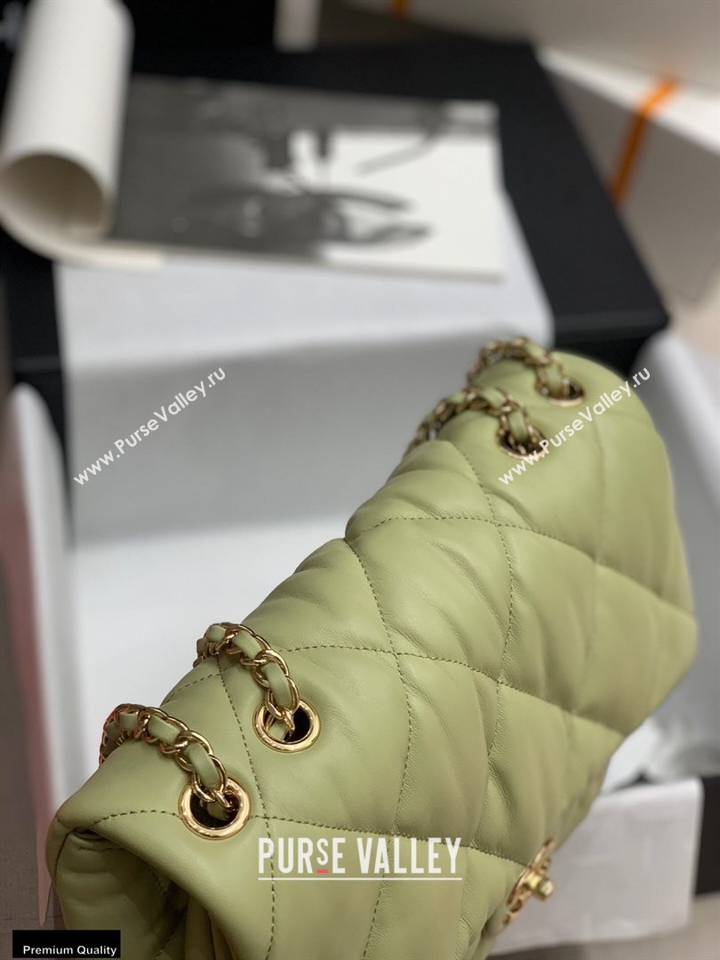 Chanel Wrinkled Calfskin Large Flap Bag AS2234 Green 2020 (jiyuan-20112624)