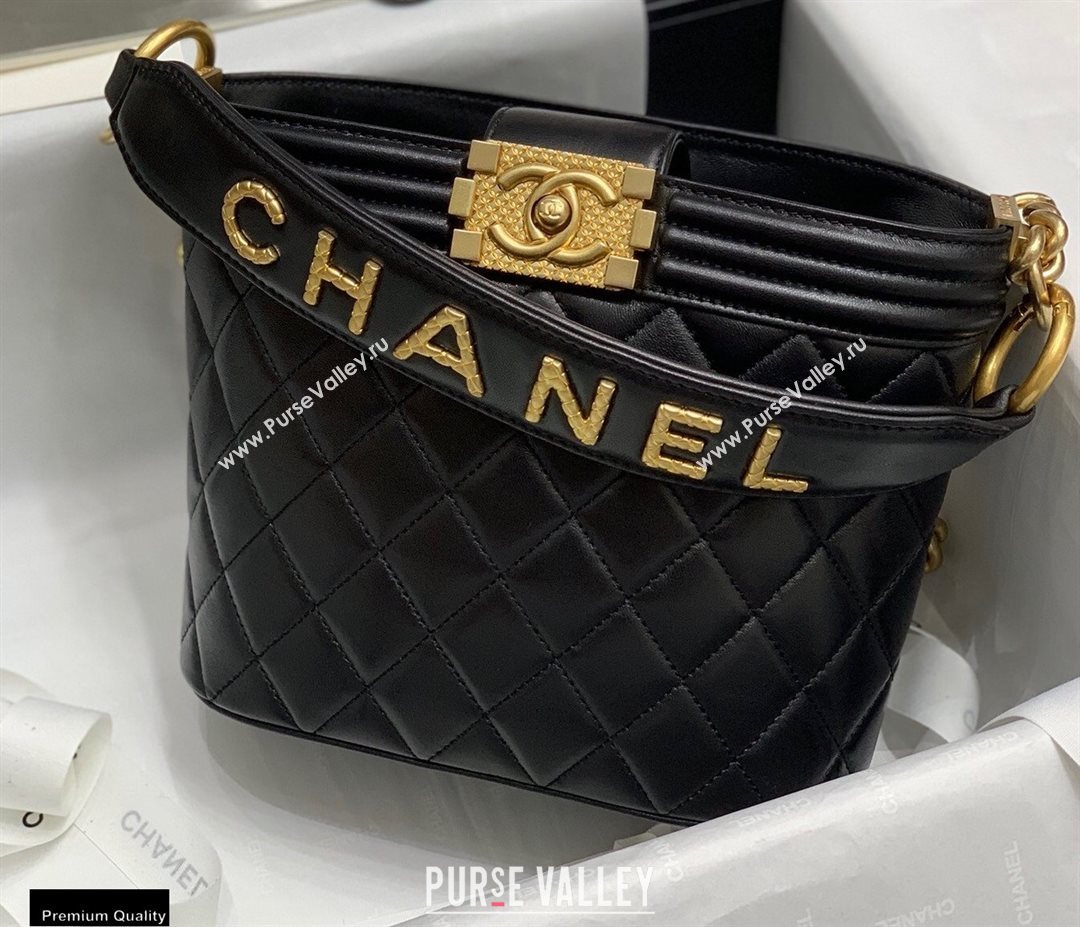 Chanel Calfskin Small Bucket Bag AS2091 Black 2020 (jiyuan-20112632)