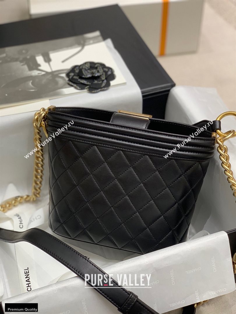 Chanel Calfskin Small Bucket Bag AS2091 Black 2020 (jiyuan-20112632)