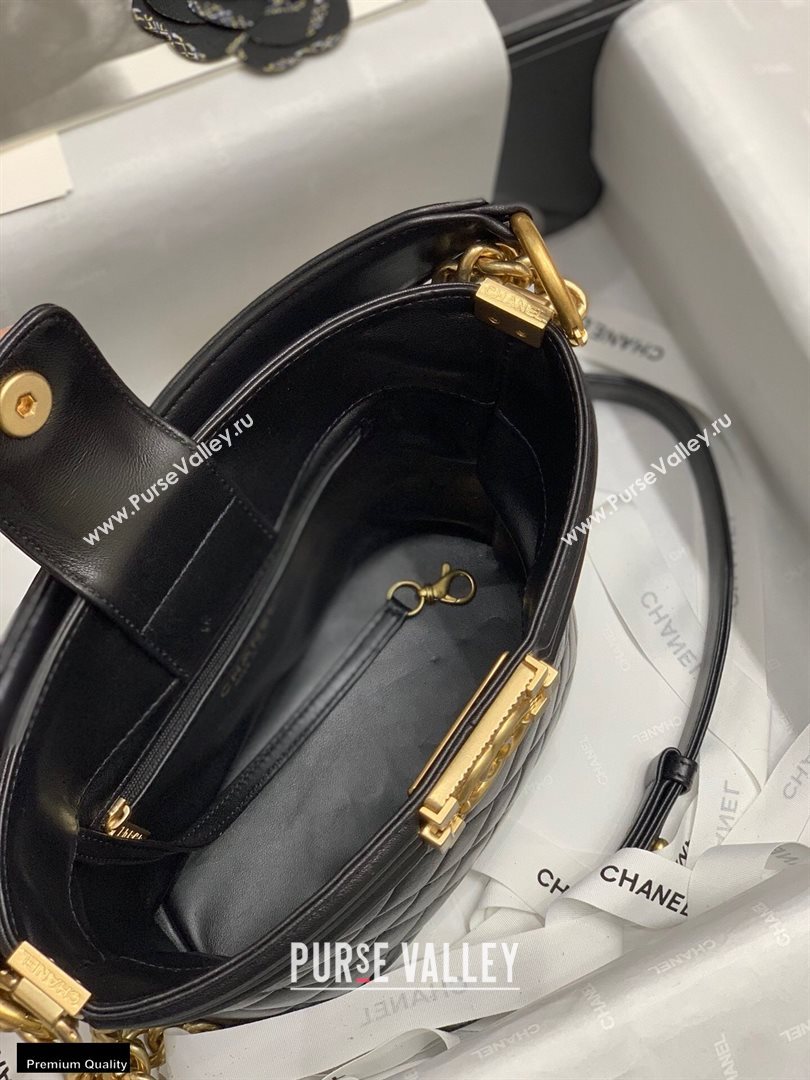 Chanel Calfskin Small Bucket Bag AS2091 Black 2020 (jiyuan-20112632)