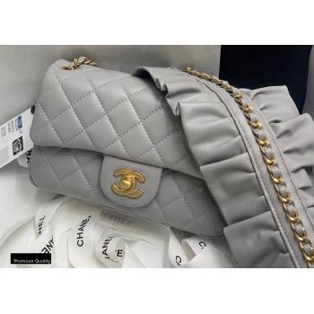 Chanel Lambskin Bag Romance Rectangular Small Flap Bag with ruffled Strap AS2204 Gray 2020 (jiyuan-20112620)