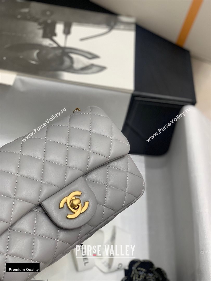 Chanel Lambskin Bag Romance Rectangular Small Flap Bag with ruffled Strap AS2204 Gray 2020 (jiyuan-20112620)