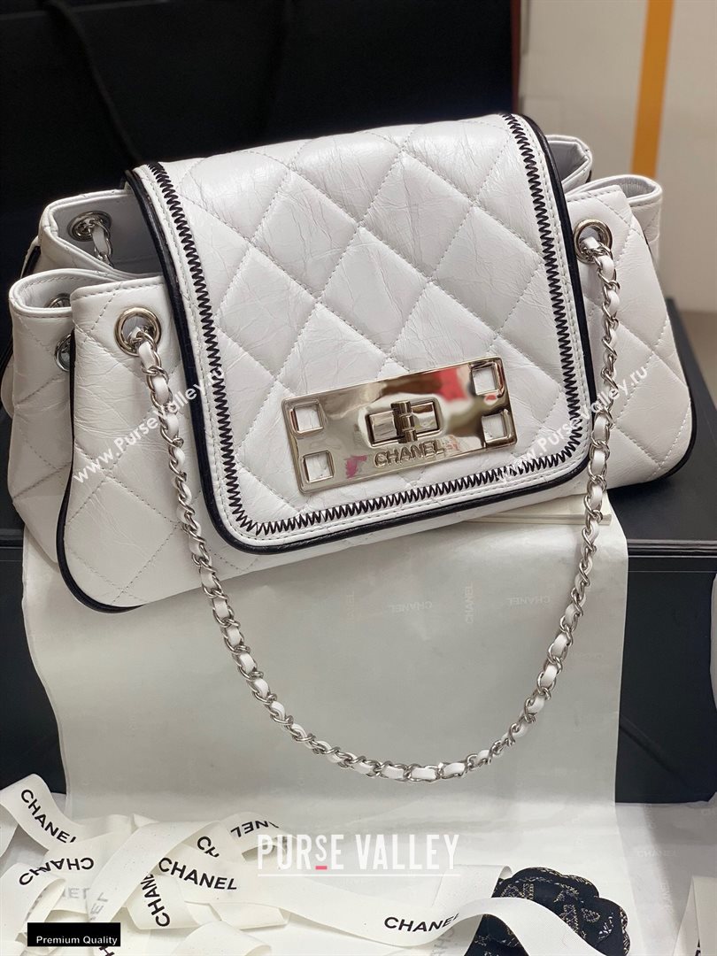 Chanel Quilted Boston Shoulder Bag White 2020 (jiyuan-20112644)