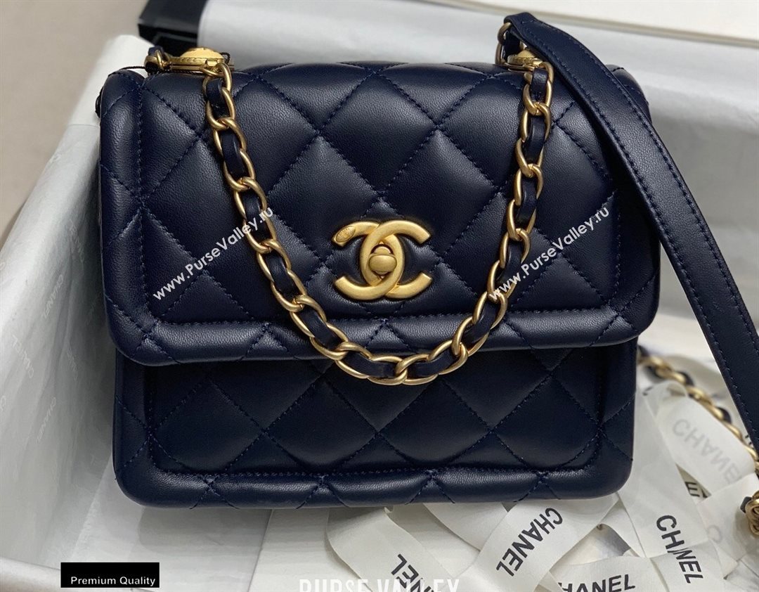 Chanel Lambskin Vintage Small Flap Bag Navy Blue 2020 (jiyuan-20112603)