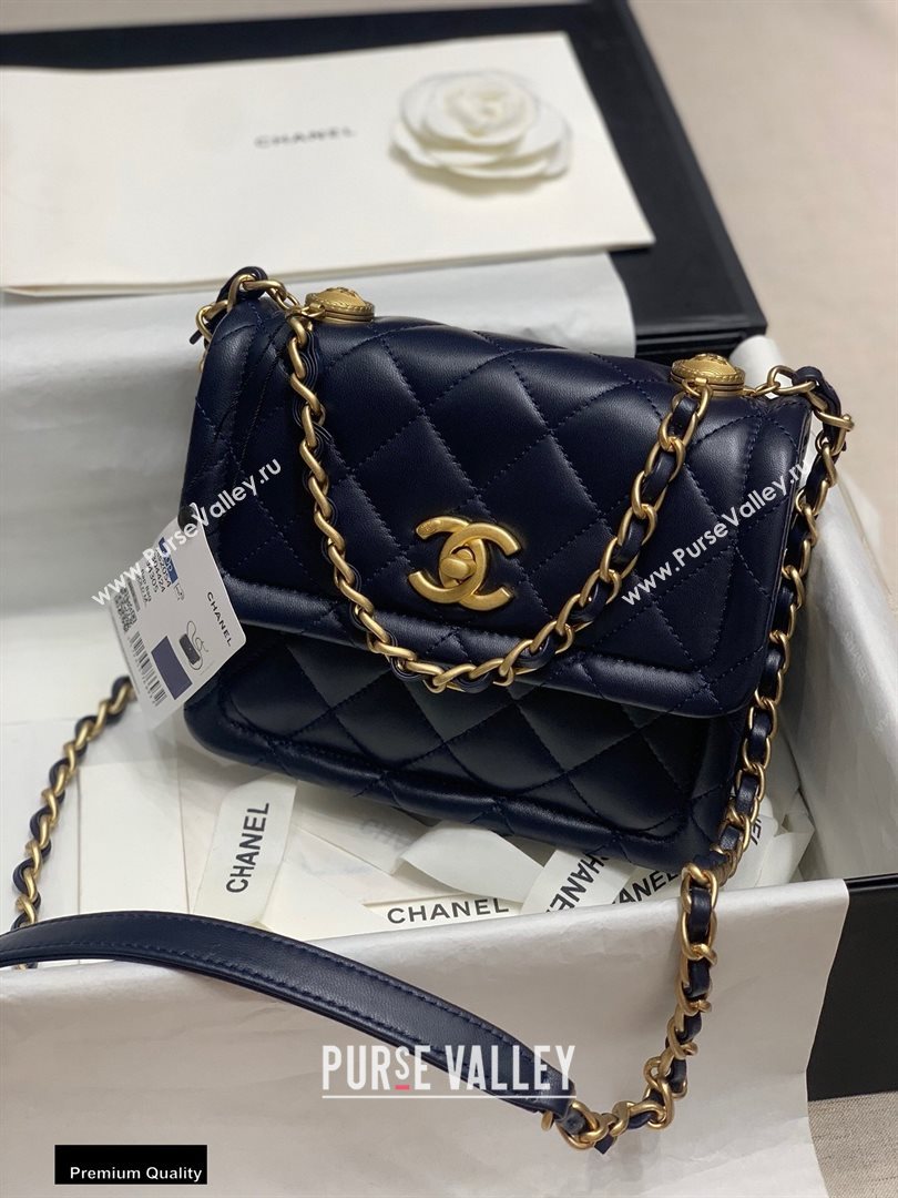 Chanel Lambskin Vintage Small Flap Bag Navy Blue 2020 (jiyuan-20112603)