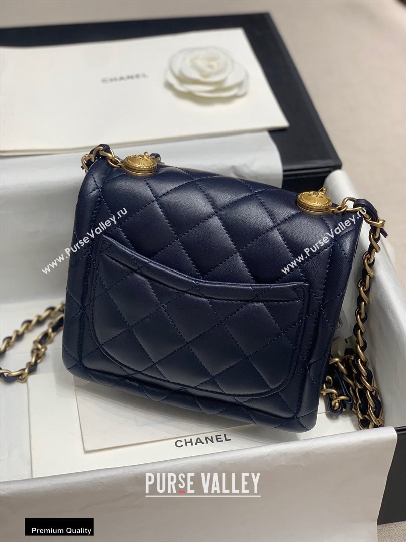 Chanel Lambskin Vintage Small Flap Bag Navy Blue 2020 (jiyuan-20112603)