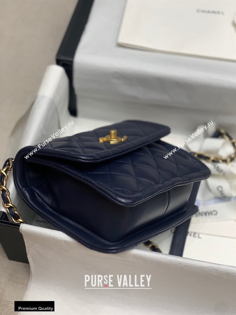 Chanel Lambskin Vintage Small Flap Bag Navy Blue 2020 (jiyuan-20112603)