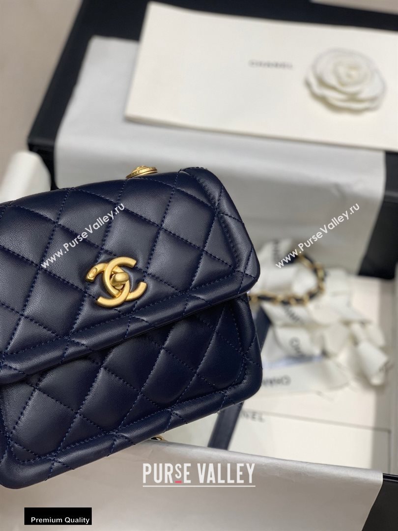 Chanel Lambskin Vintage Small Flap Bag Navy Blue 2020 (jiyuan-20112603)