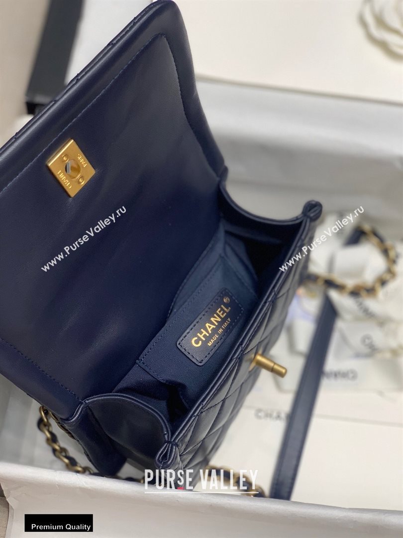 Chanel Lambskin Vintage Small Flap Bag Navy Blue 2020 (jiyuan-20112603)