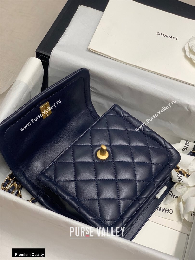 Chanel Lambskin Vintage Small Flap Bag Navy Blue 2020 (jiyuan-20112603)