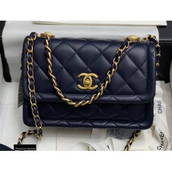 Chanel Lambskin Vintage Medium Flap Bag Navy Blue 2020 (jiyuan-20112602)