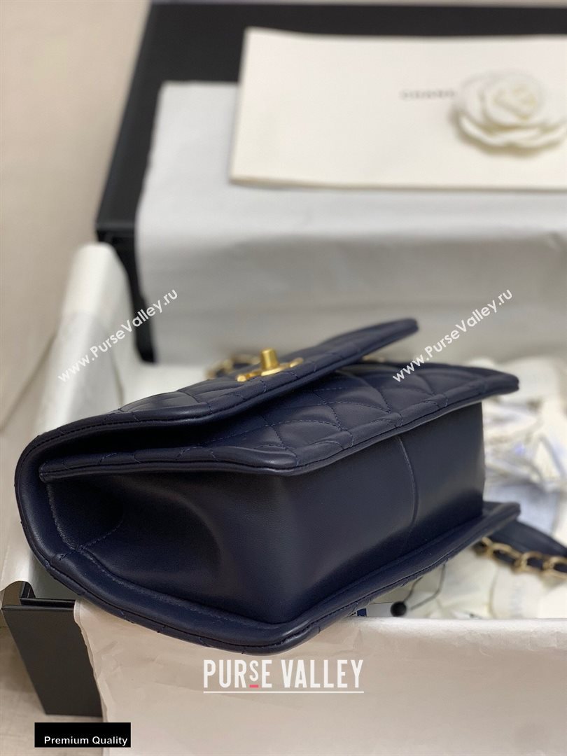 Chanel Lambskin Vintage Medium Flap Bag Navy Blue 2020 (jiyuan-20112602)