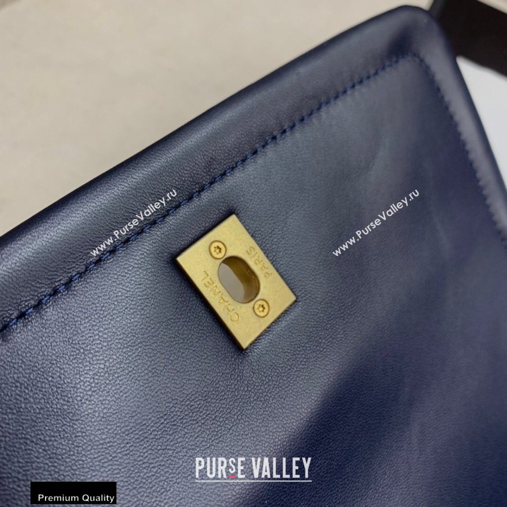 Chanel Lambskin Vintage Medium Flap Bag Navy Blue 2020 (jiyuan-20112602)