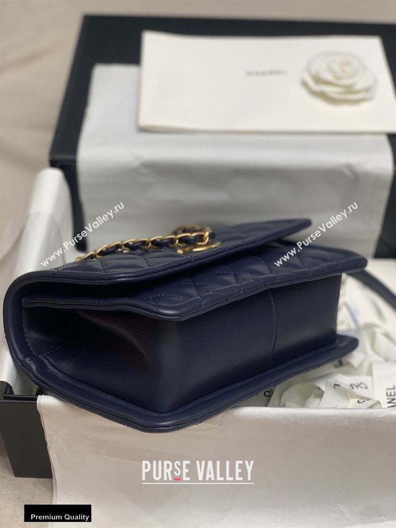 Chanel Lambskin Vintage Large Flap Bag Navy Blue 2020 (jiyuan-20112601)