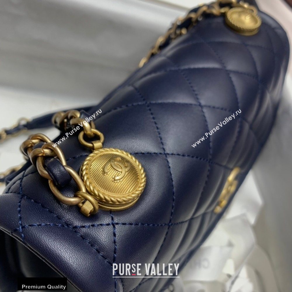 Chanel Lambskin Vintage Large Flap Bag Navy Blue 2020 (jiyuan-20112601)